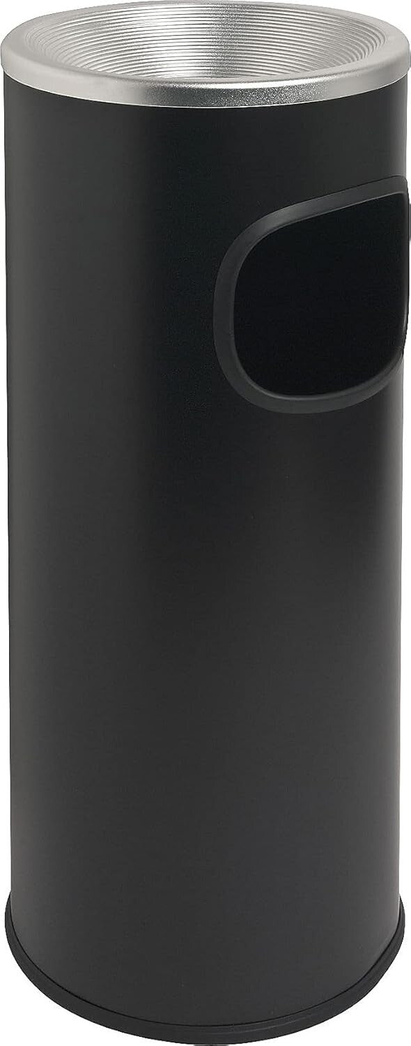 Sleek Black Fire-Safe 3-Gallon Indoor Ashtray and Waste Disposal Solution