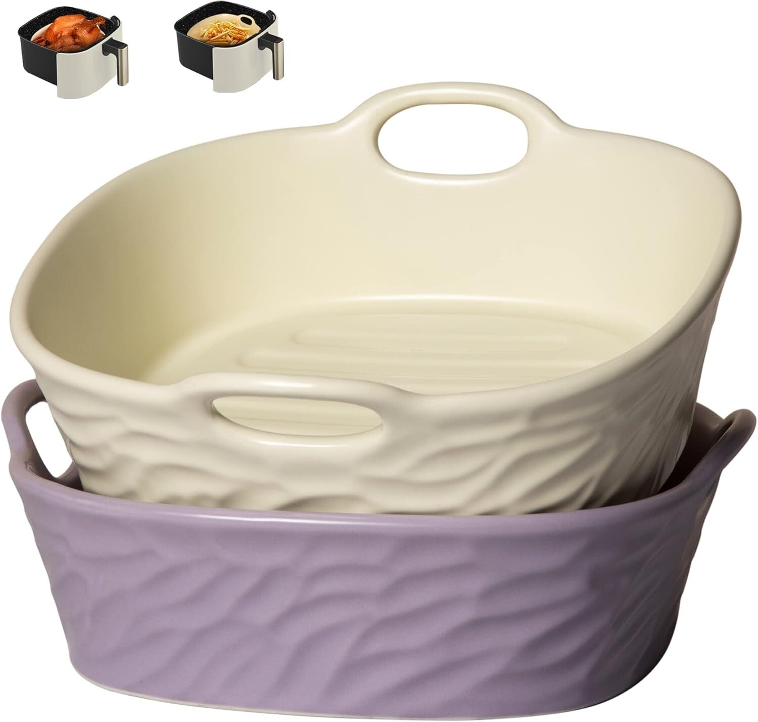 Elegant 8.5" Ceramic Air Fryer Liners – Reusable & Perfect for All Cooking Needs