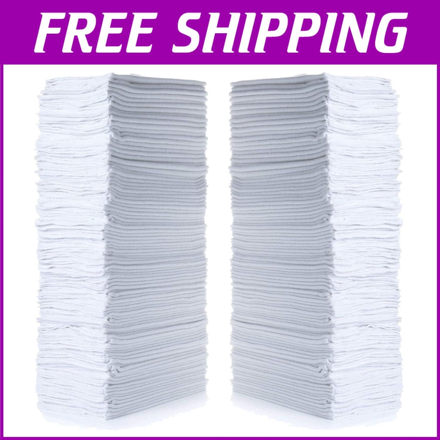 150 Reusable Cotton Towels, 14" x 12", 600 Count - Essential for Home & Auto