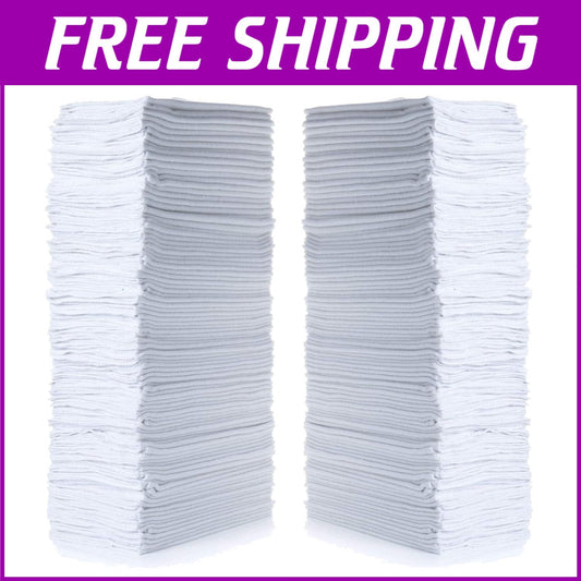 150 Reusable Cotton Towels, 14" x 12", 600 Count - Essential for Home & Auto