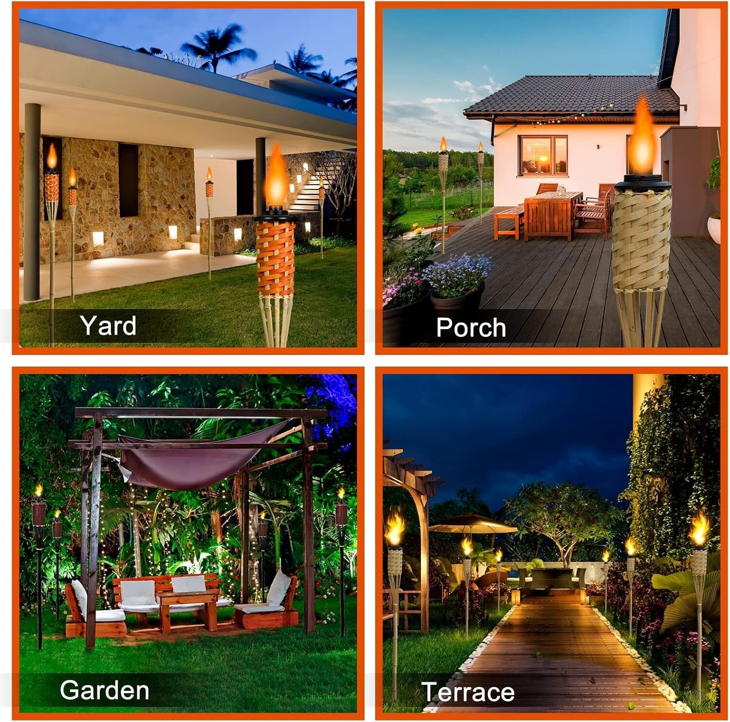 16 oz Outdoor Torch Canisters with Wicks - Ideal for Lawn and Patio Ambiance