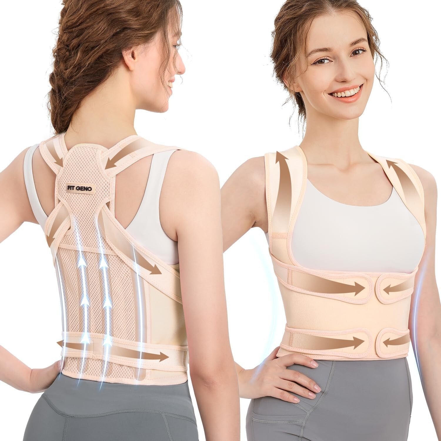 Breathable Mesh Posture Corrector with Support Rods - Ideal for Scoliosis Relief