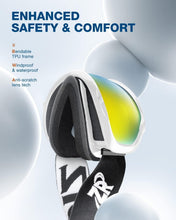 Load image into Gallery viewer, Comfy OTG Ski Goggles with Anti-Fog &amp; UV Protection - Ideal for Youth &amp; Adults