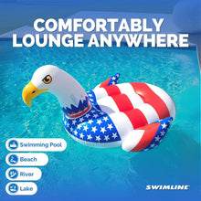 Load image into Gallery viewer, Oversized Americana Eagle Pool Float - Comfortable Ride-On Raft for Adults