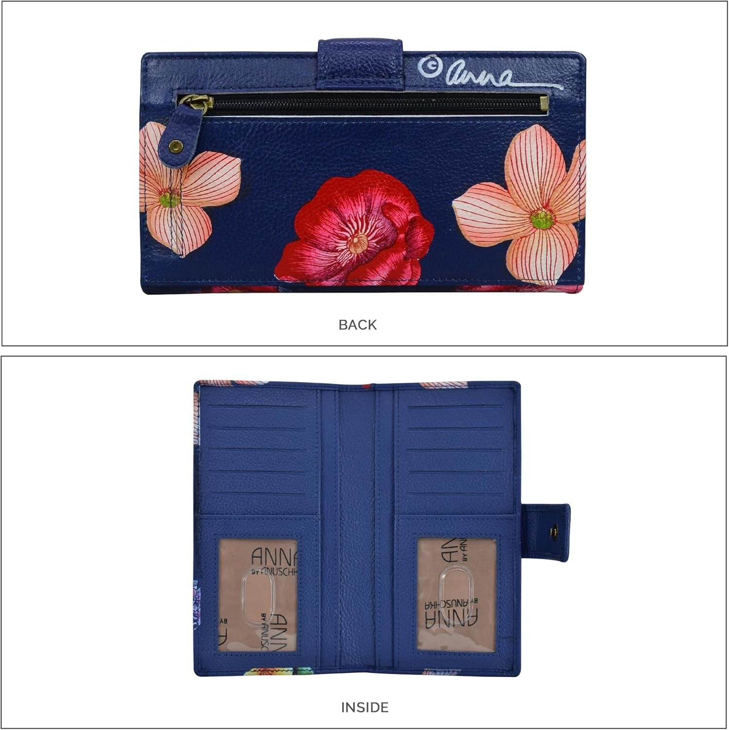 Premium Leather Wallet with Artistic Butterfly Design - Perfect for Everyday Use