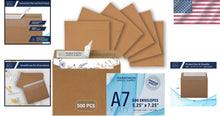 Load image into Gallery viewer, 500 Self-Sealing A7 Kraft Mailing Envelopes - Ideal for Cards &amp; Invitations