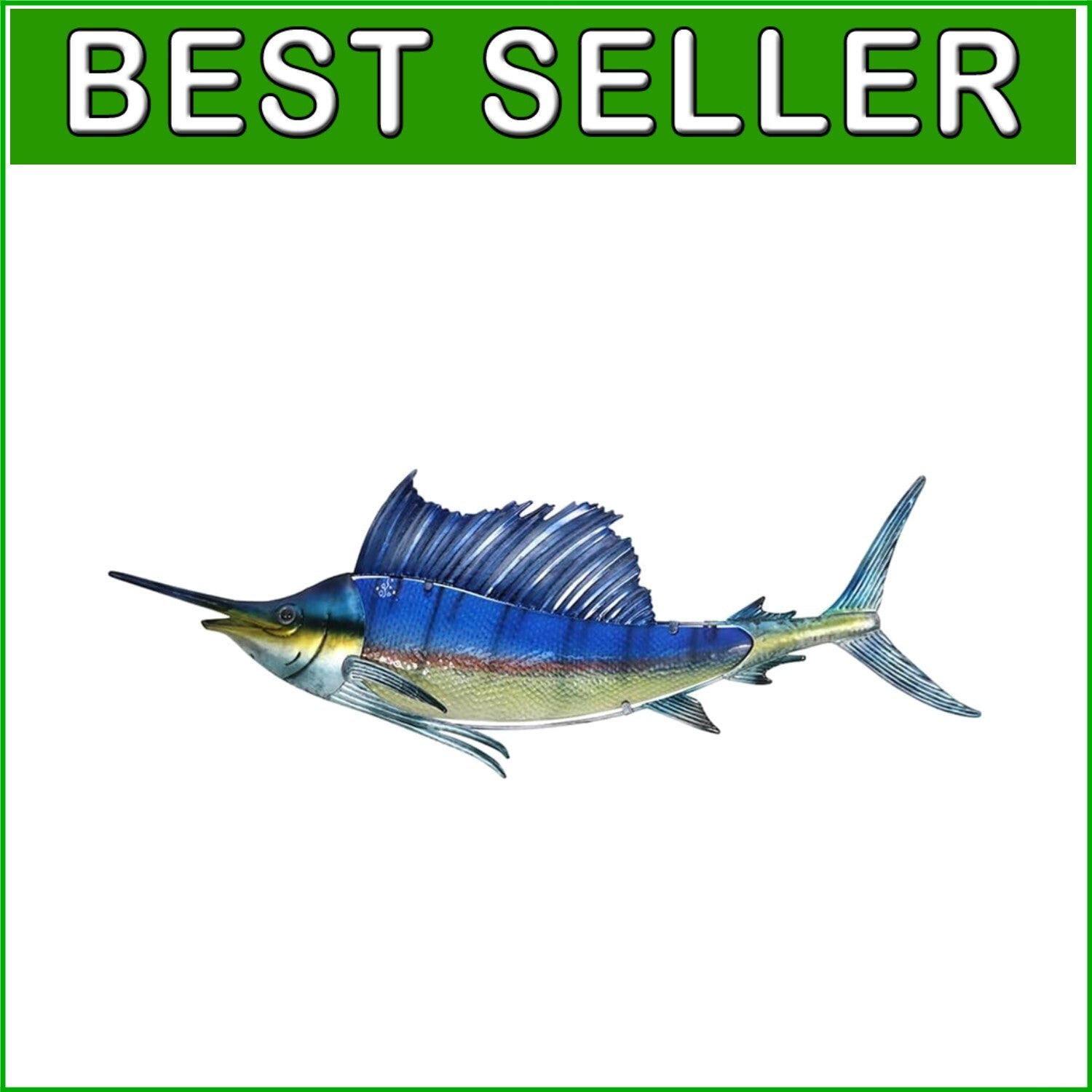 Stunning 36 Inch Sailfish Metal Wall Art - Perfect Gift for Fish Lovers