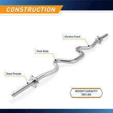 Load image into Gallery viewer, Durable 47" Standard Curl Bar with Spin-Lock Collars for Efficient Workouts