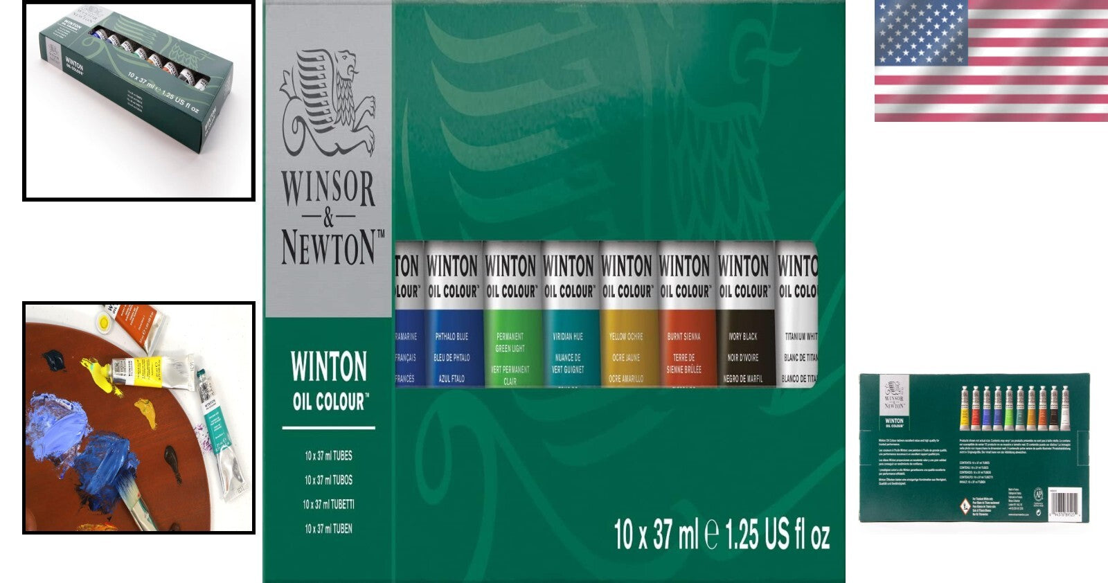 10-Piece Winton Oil Color Set: 37ml Tubes, Vibrant Coverage for Artists