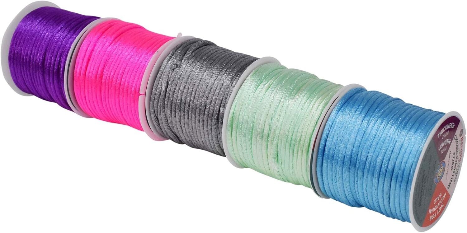 Durable Heat-Treatable 2mm Nylon Satin Cord - Perfect for Jewelry Making & More