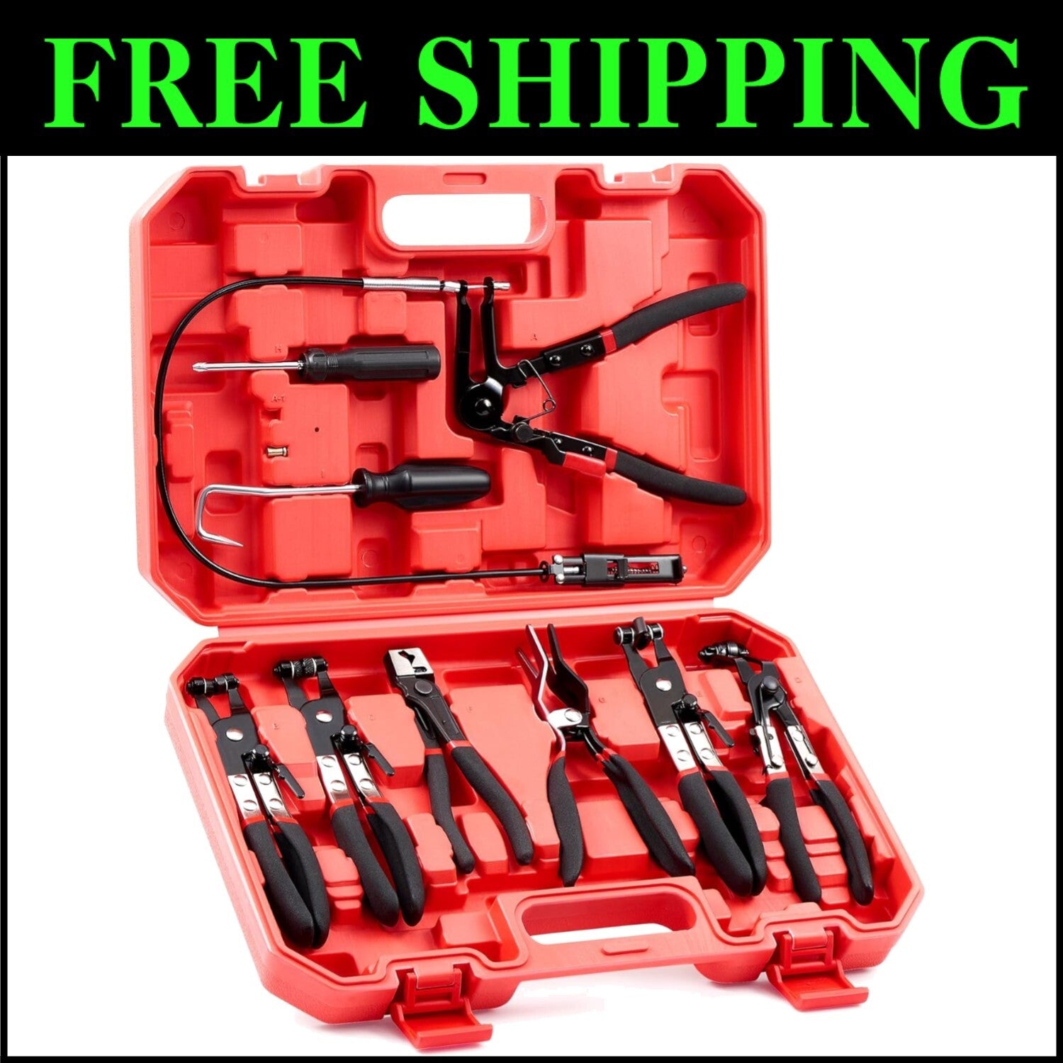 Flexible Long Reach Hose Pliers Set - Perfect for Cars, Trucks & Motorcycles
