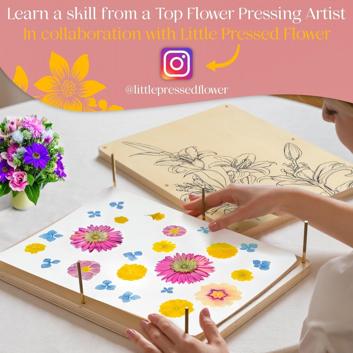 Extra Large Flower Press Kit - Complete Crafting Set with Tutorials for Adults