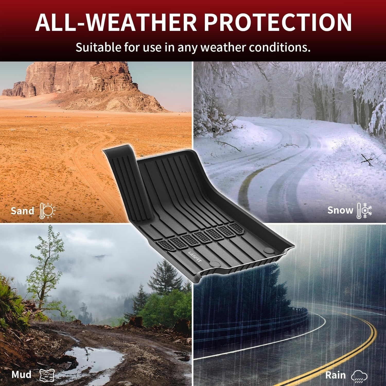 Custom Fit All-Weather Floor Mats for Jeep Grand Cherokee L 2021-2025, Black