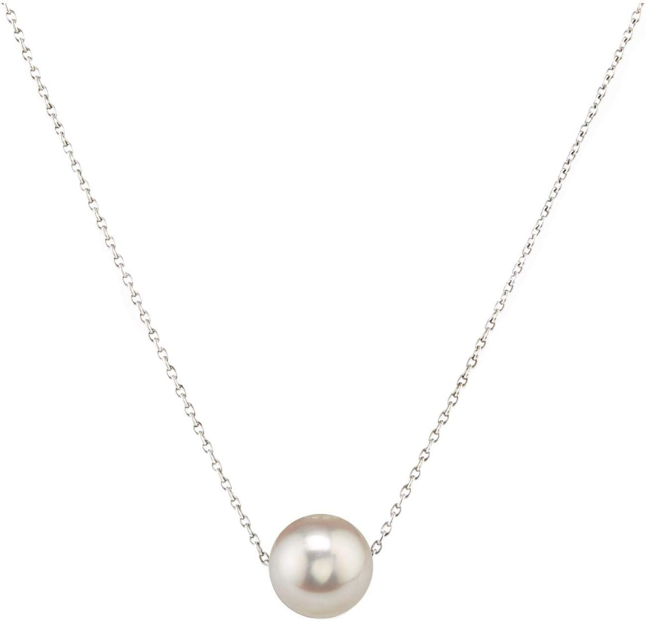 Luxury Sterling Silver 17-Inch Pearl Pendant Necklace for Women - Timeless Gift