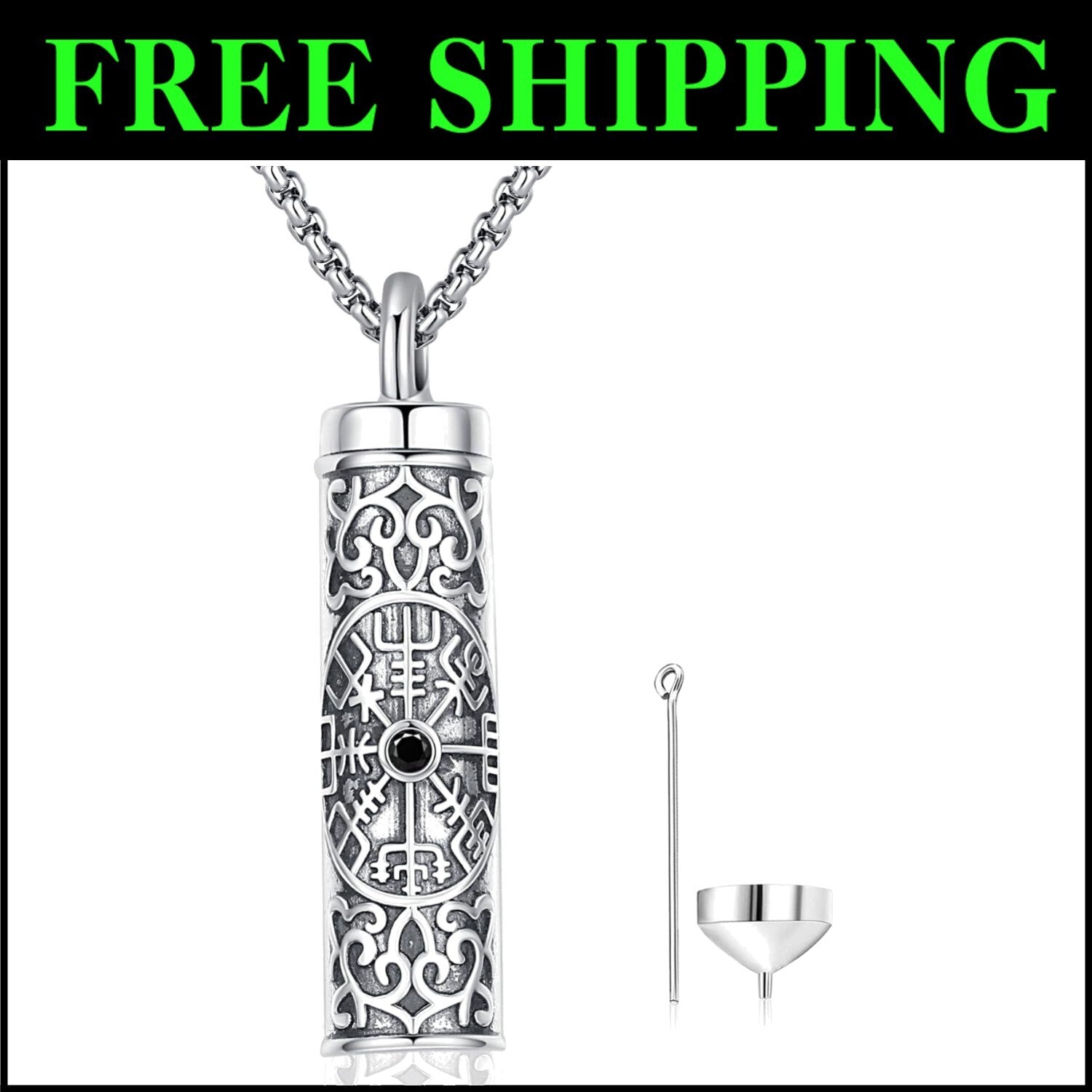 Meaningful Viking Compass Cremation Jewelry for Loved Ones - Versatile Gift Idea