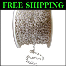 Load image into Gallery viewer, DIY 925 Sterling Silver Jewelry Making Chain - 3.5mm Cable Trace, 5ft Length