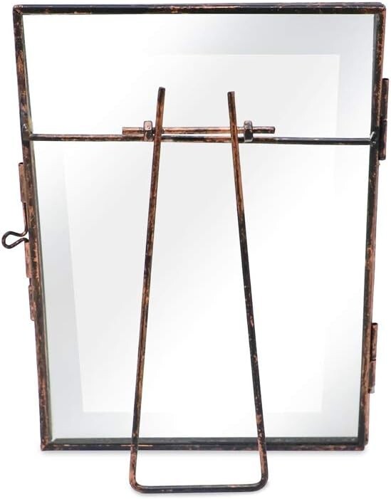 Elegant 5x7 Antique Bronze Floating Frame 2-Pack with Vintage Locket Closure