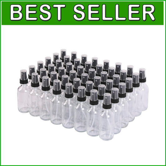 Durable 2 oz Clear Glass Mini Spray Bottles - Leakproof Design, 48 Pack