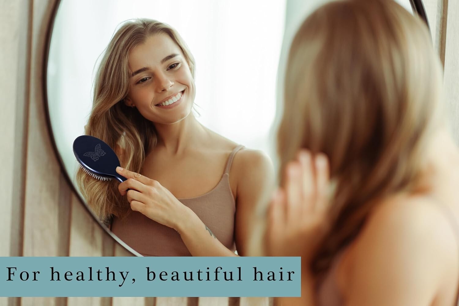 German Craftsmanship Hair Brush - Pure Boar and Nylon Pins for Smooth Styling