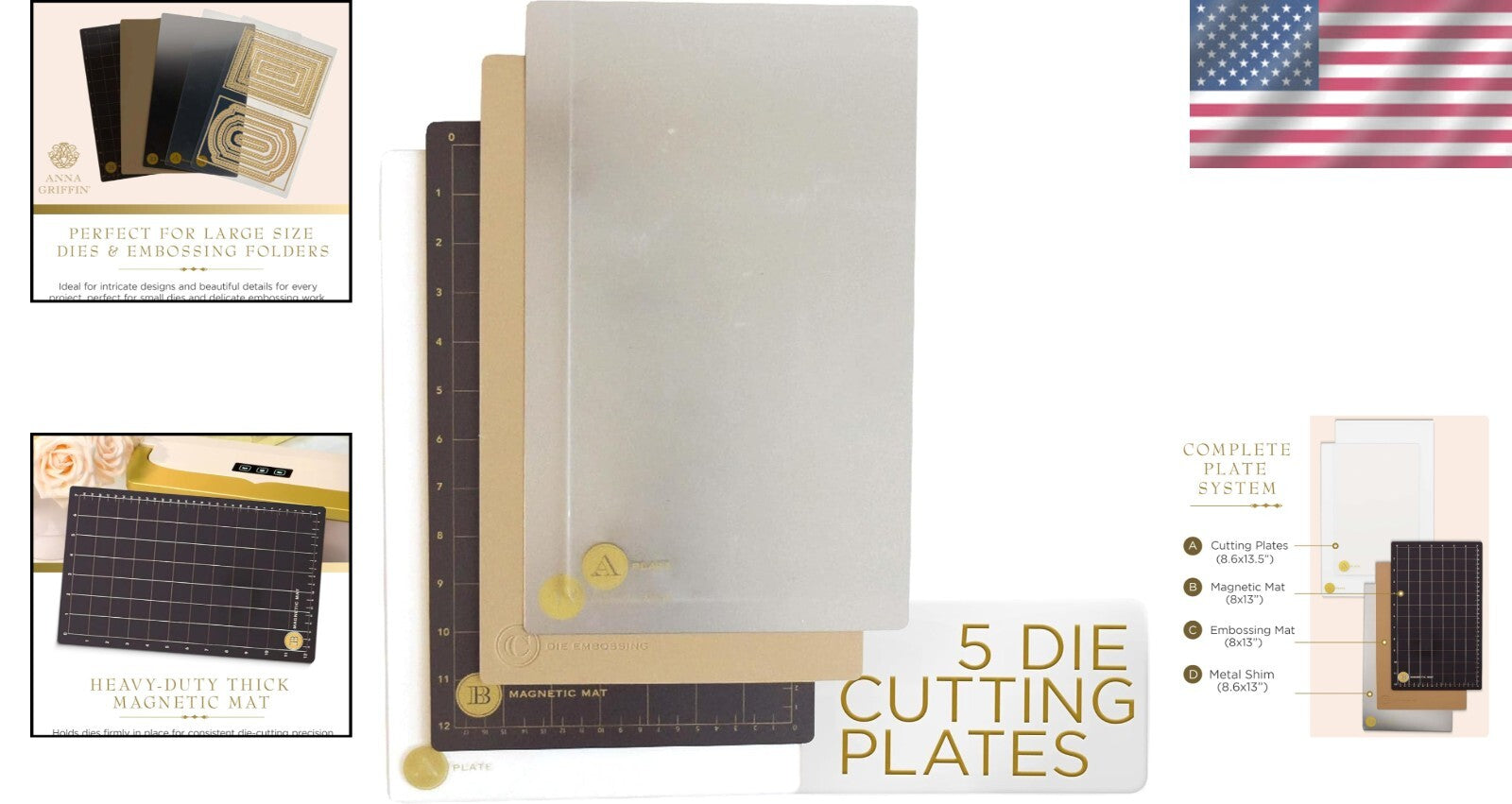 Empress Die Cutting & Embossing Plates Set - Large 8.6 x 13.5 for Precision C...