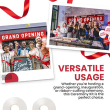 Load image into Gallery viewer, Complete Ribbon Cutting Ceremony Kit with Giant Scissors &amp; Balloons - Red White