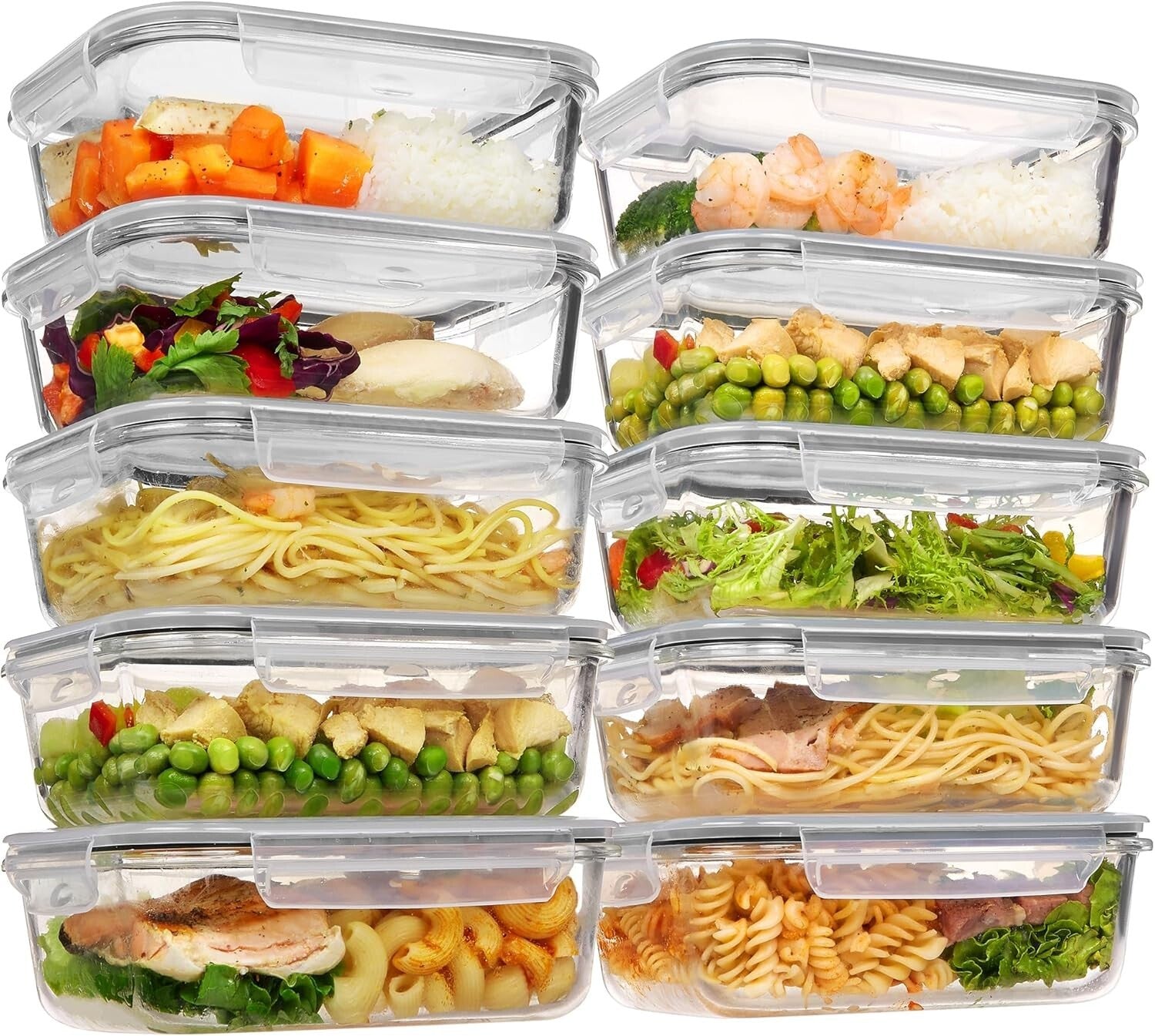Durable 35oz Glass Storage Containers - Dishwasher & Microwave Safe Meal Prep