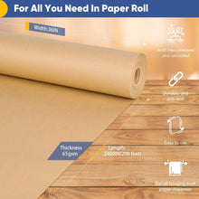 Load image into Gallery viewer, Large 70GSM Brown Kraft Paper Roll - Perfect for Artistic Projects &amp; Packing
