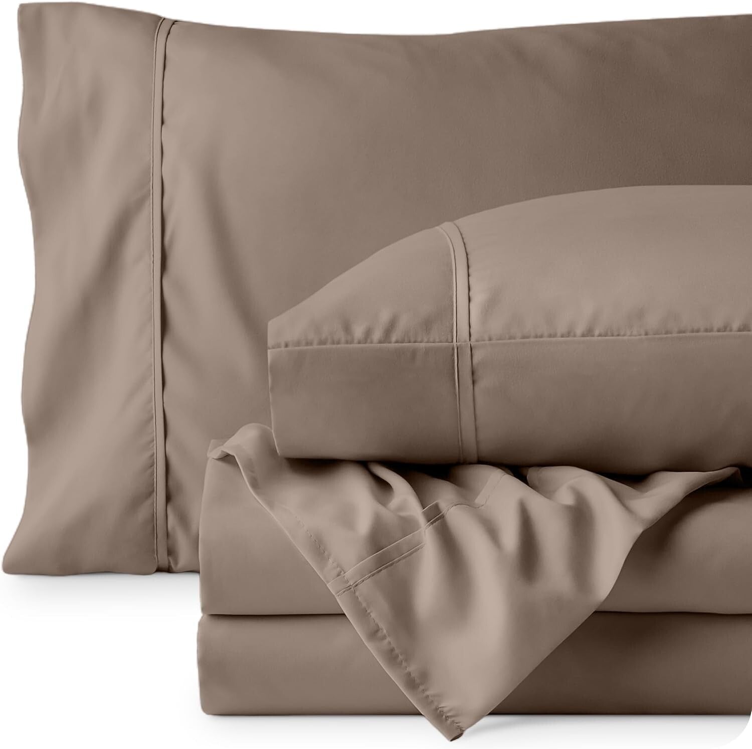 California King Sheet Set - Ultra-Soft 1800 Thread Count - Taupe Luxury Bedding