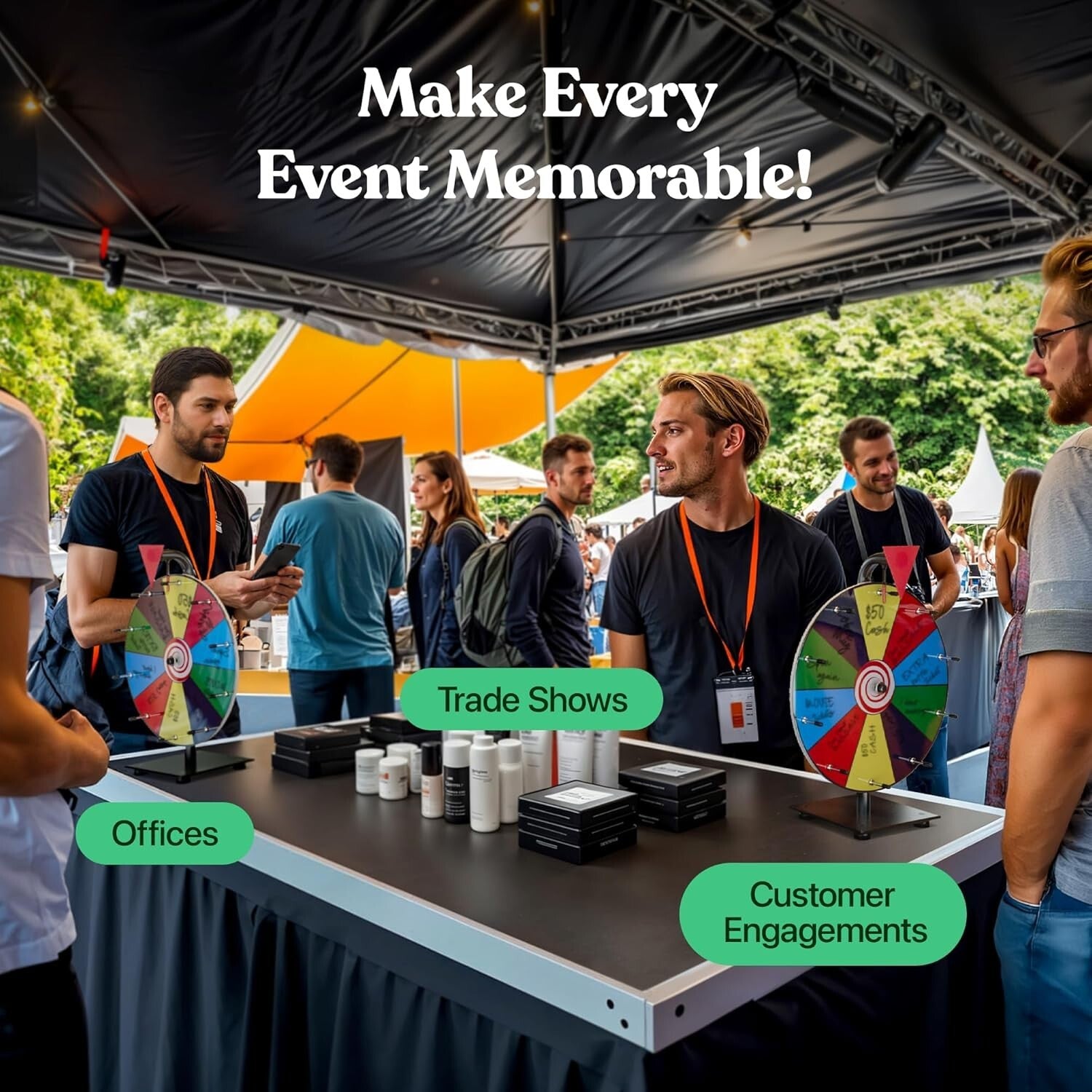 Engaging 12" Event Prize Wheel with Loud Clickers - Ideal for Raffles & Games