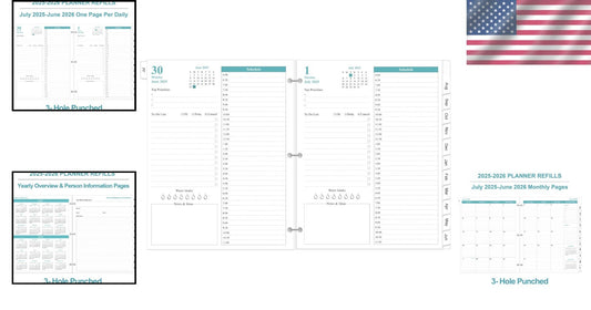 Daily Planner Refill 2025-2026 - Luxurious 8.5" x 11" Format for Daily Mastery