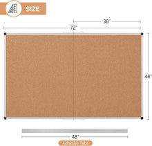 Load image into Gallery viewer, Extra Large 72" x 48" Foldable Cork Bulletin Board with Aluminum Frame