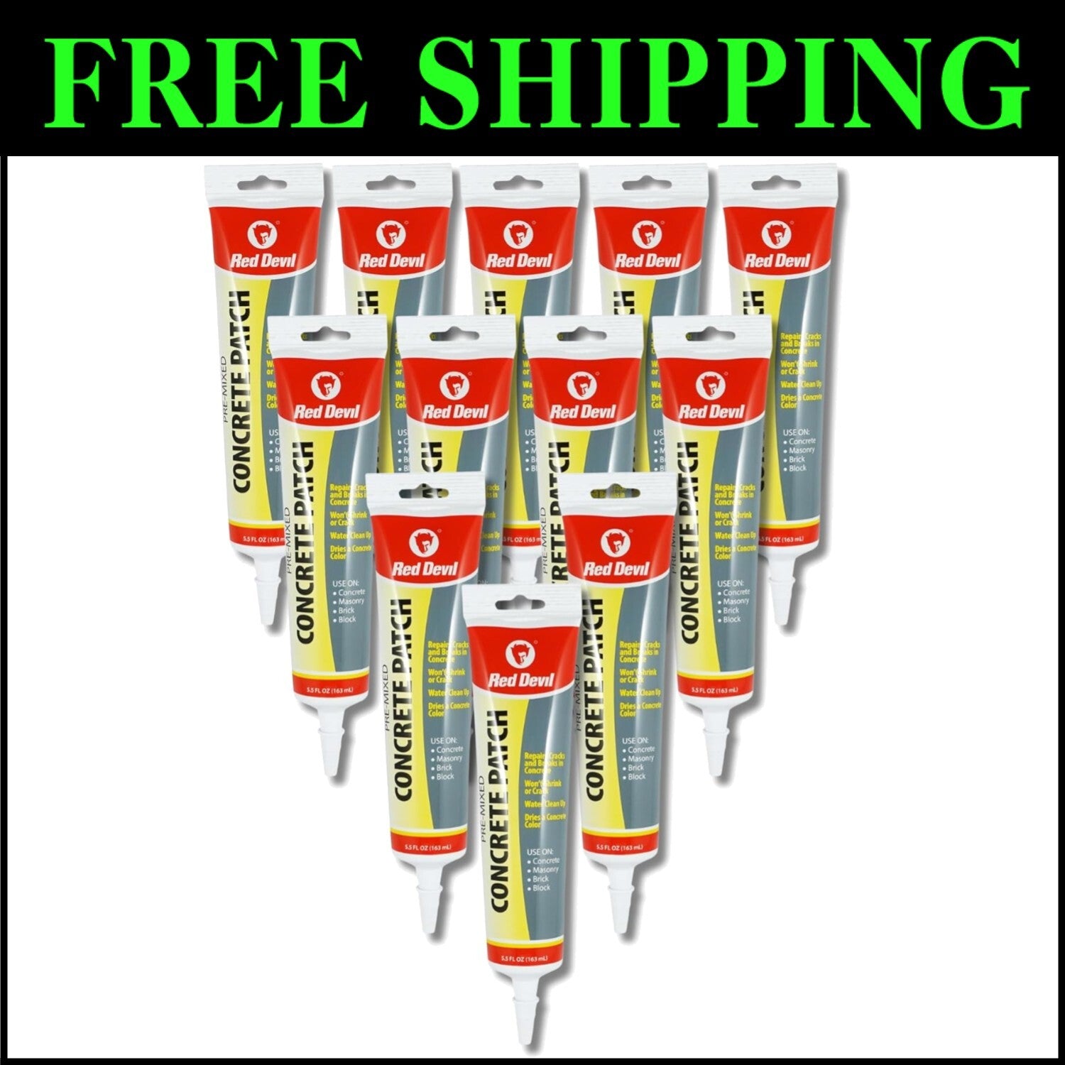 Flexible Gray Cement Crack Filler: 12 Tubes, Ideal for Indoor/Outdoor Repairs