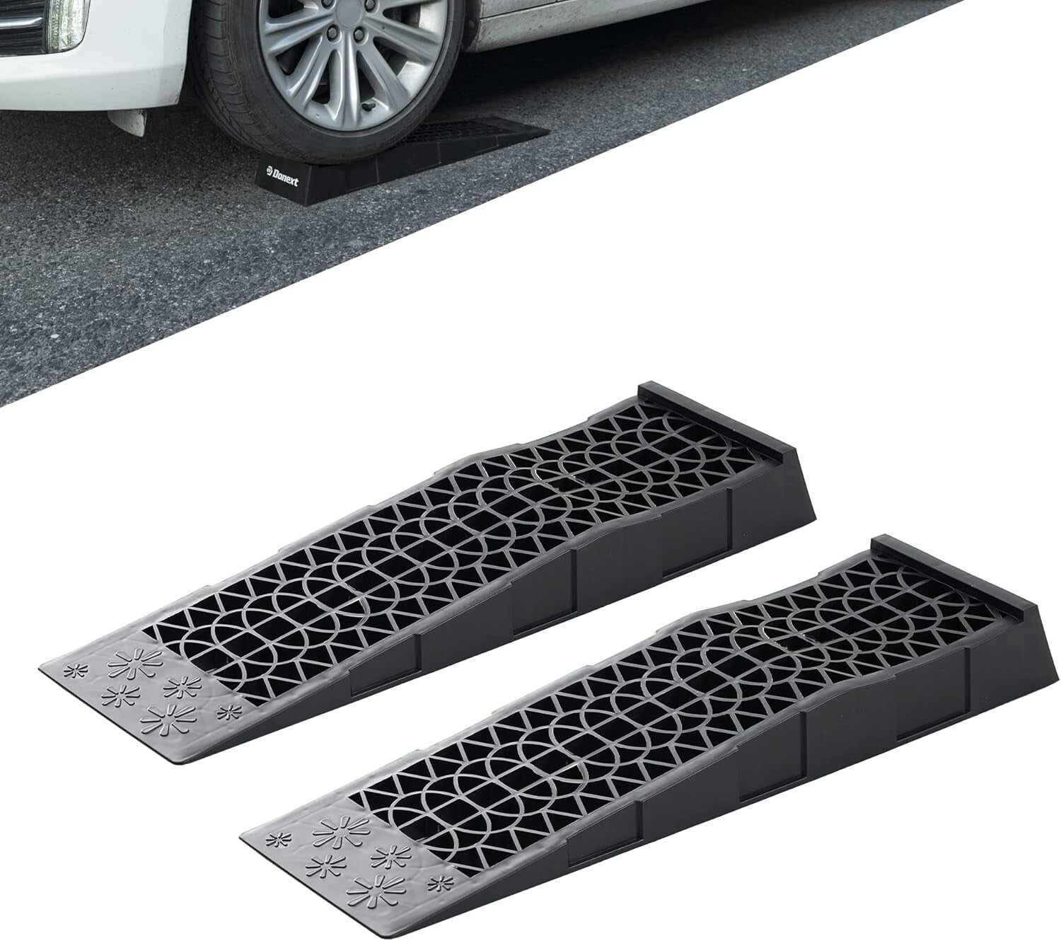 3 Ton Low Profile Car Service Ramps - Lightweight, Durable 2 Pack Set