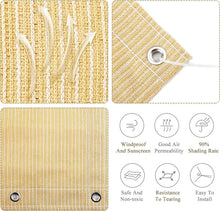 Load image into Gallery viewer, Versatile 8' x 8' Outdoor Shade Cloth with Easy Tie Installation - Wheat Color