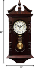Load image into Gallery viewer, Beautiful Antique-Inspired Walnut Pendulum Clock - Battery Operated Elegance