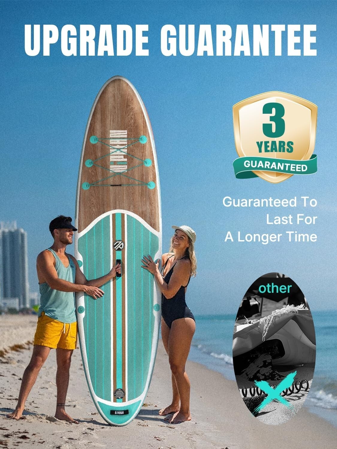 Versatile 10’6’’ Inflatable Paddle Board with Full Accessories Set - Mint