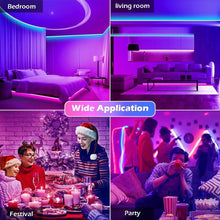 Load image into Gallery viewer, Flexible 200ft RGB LED Light Strips for Home &amp; Party – Easy Install, Music Sync