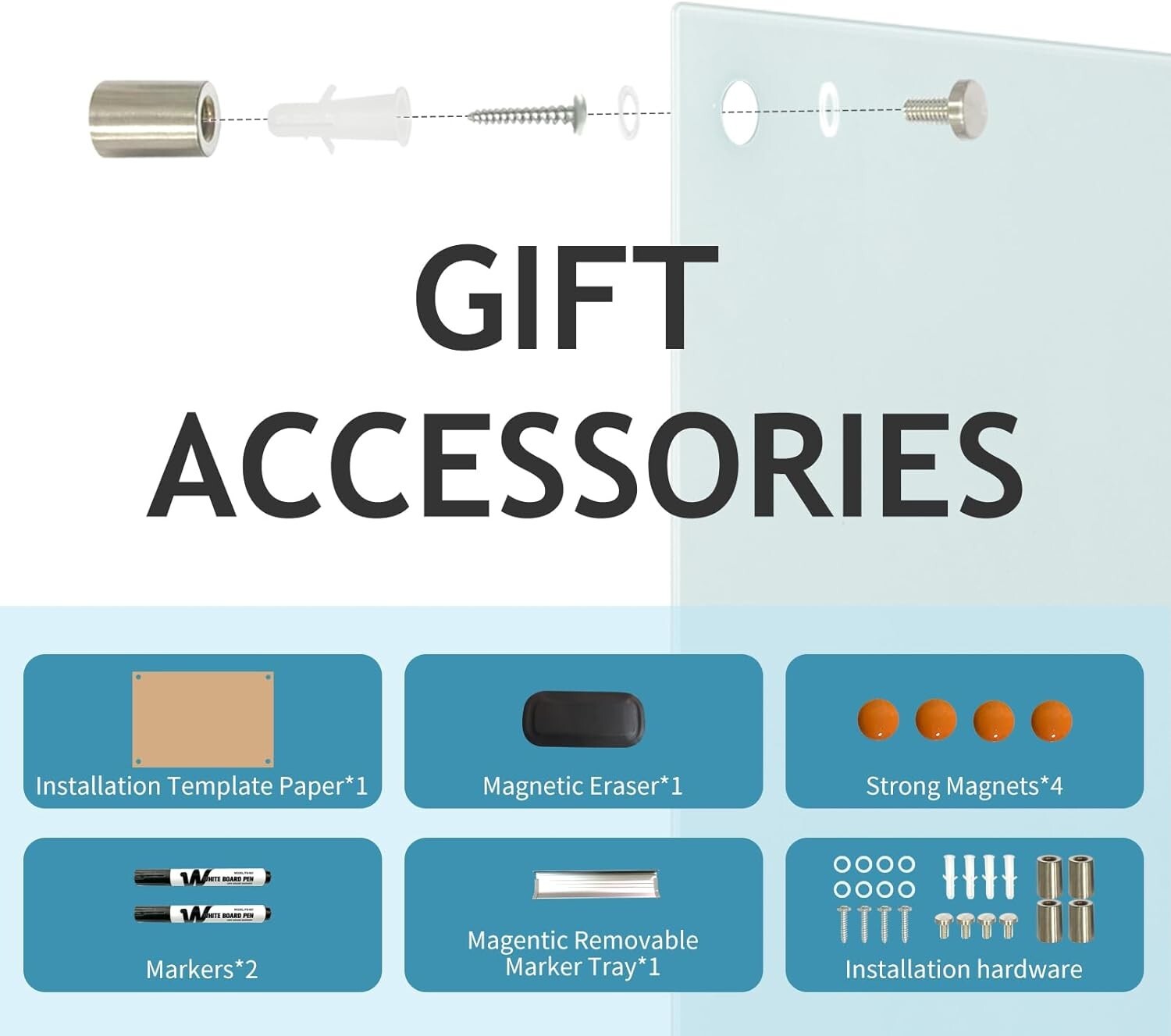 Durable 48 x 36 Magnetic Glass Whiteboard - Stylish Office & Classroom Decor
