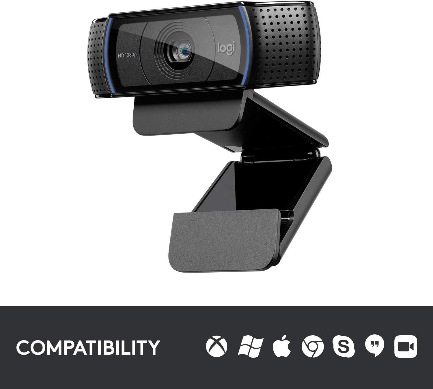 C920x Full HD Webcam: Crisp Video & Audio, Perfect for Streaming & Conferencing