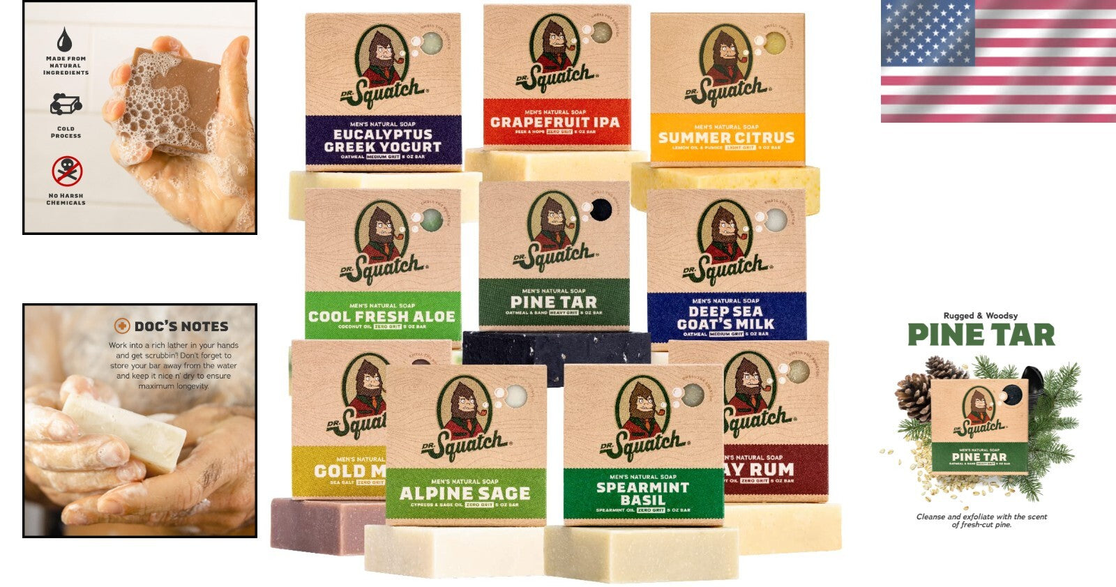 Exfoliating Men’s Bar Soap Selection - 10 Unique Soaps Perfect for Gifting