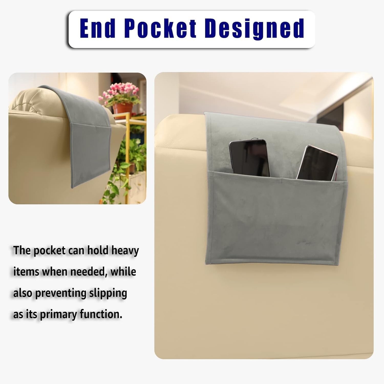 Light Gray Recliner Head Pillow for Neck Pain Relief - Extra Soft & Portable