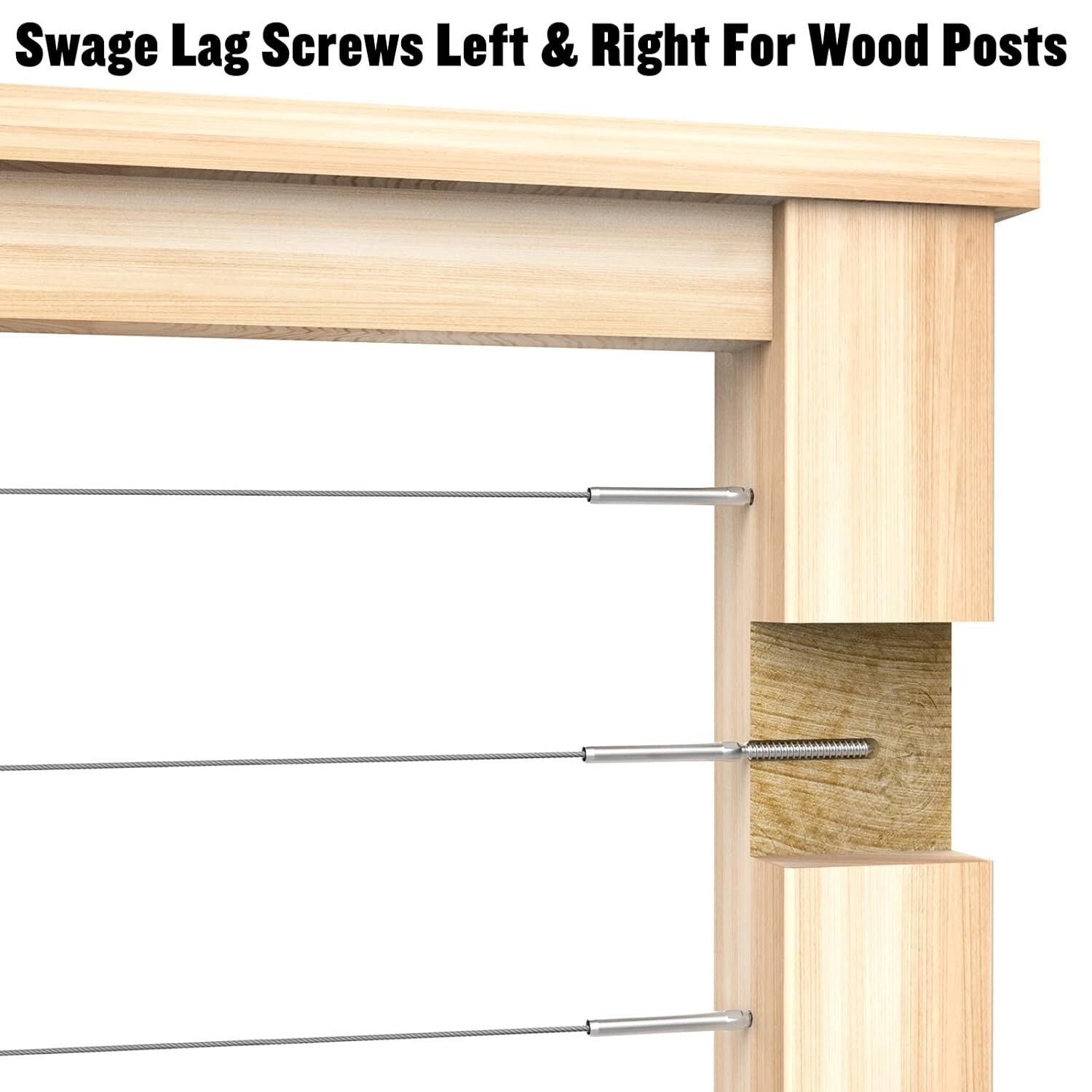 Durable 3/16” Swage Lag Screws & Tools - Railing Hardware for Decks & Stairs