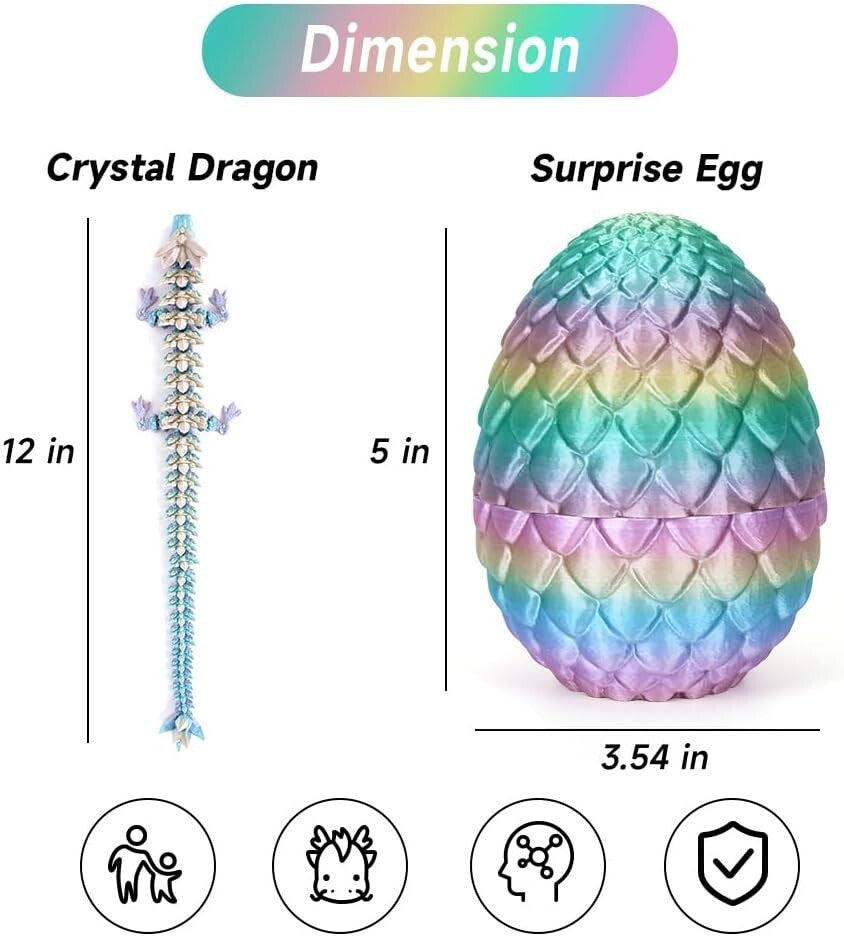 Articulated Dragon Egg Fidget Set – Non-Toxic, Eco-Friendly Fun for All Ages