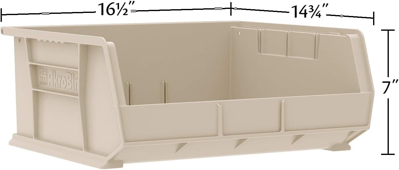 Durable and Customizable AkroBins - 75 lbs Plastic Storage Bins, Easy Retrieval