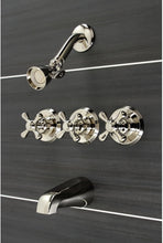 Load image into Gallery viewer, Elegant Victorian Tub and Shower Faucet with 3 Handles - Matte Black Finish