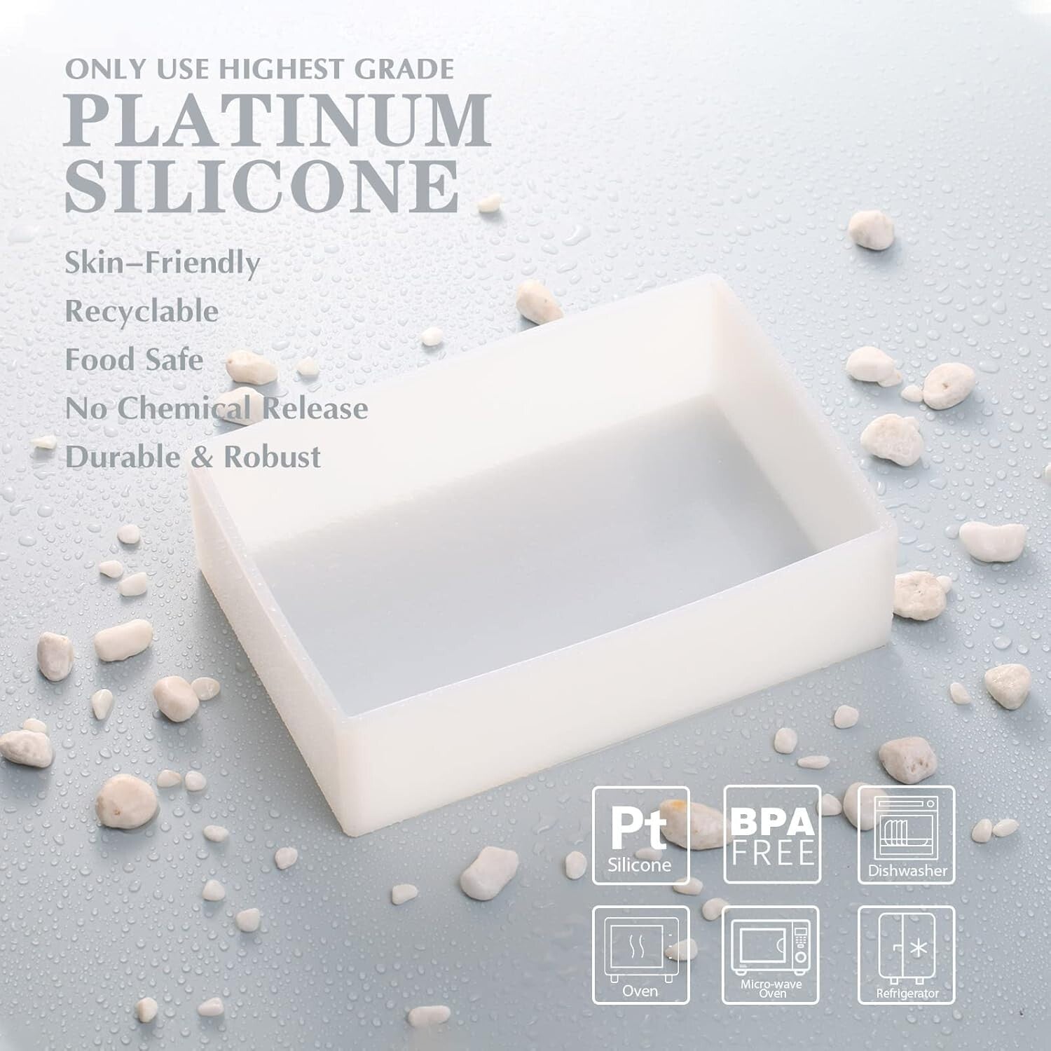 Premium Quality Silicone Soap Mold - 9 Bar Capacity with Easy Demolding Features