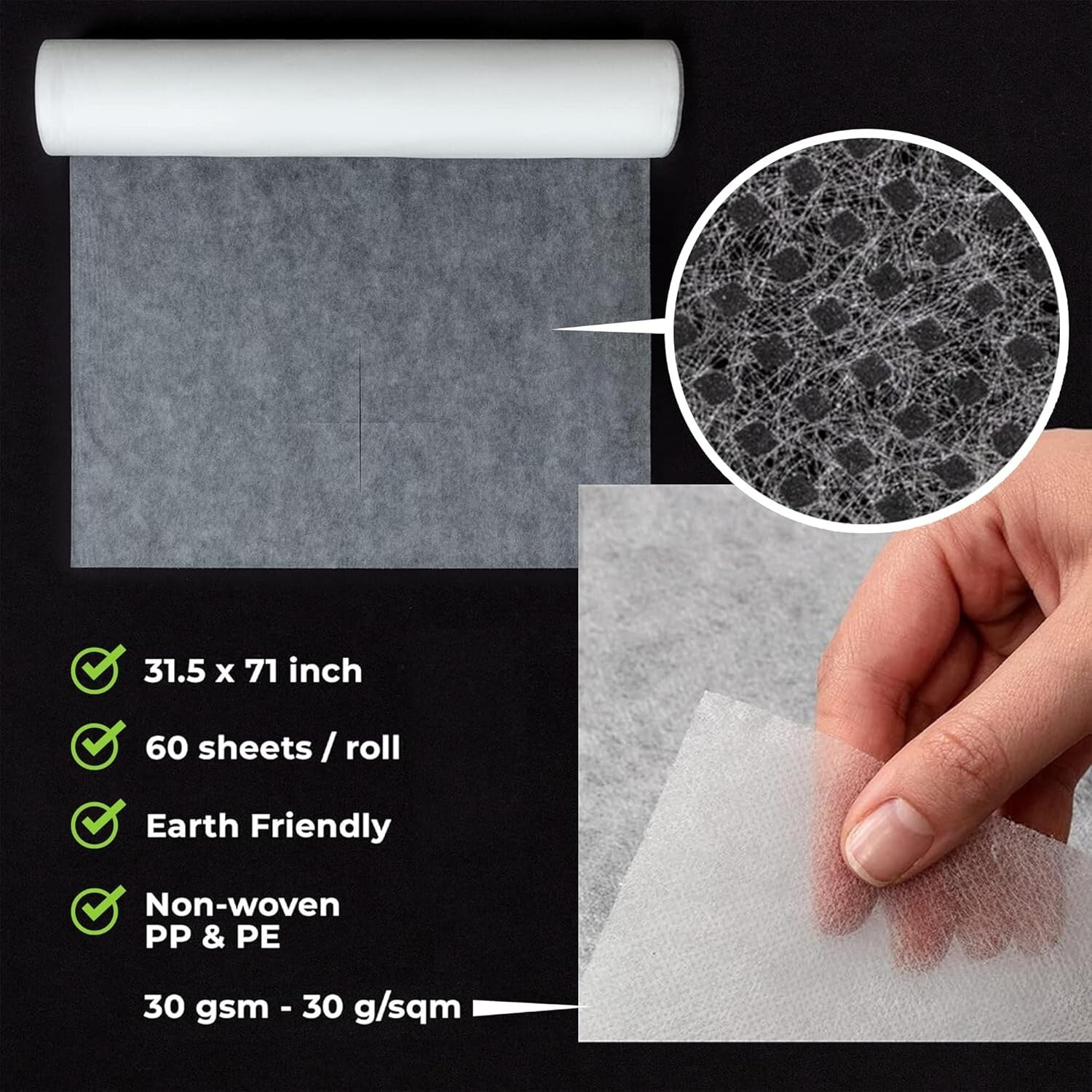 Moisture-Resistant Disposable Table Covers - 60 Sheets for Beauty Professionals