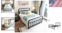 Load image into Gallery viewer, Powder Coated Full Size Bed Frame with Headboard - Space-Saving Storage Solution