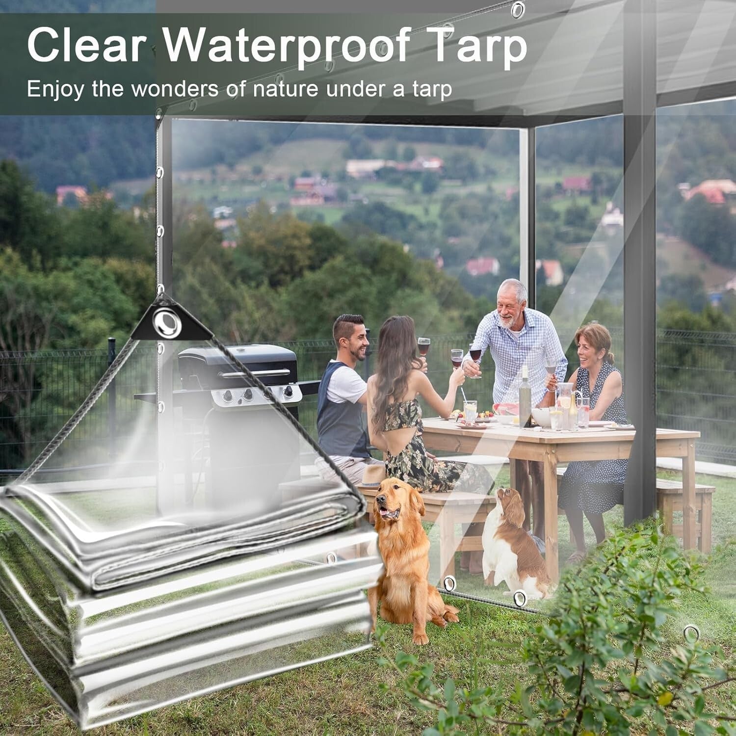 Multi-Purpose Clear Waterproof Tarp 6x20 ft - Perfect for Camping & Greenhouses