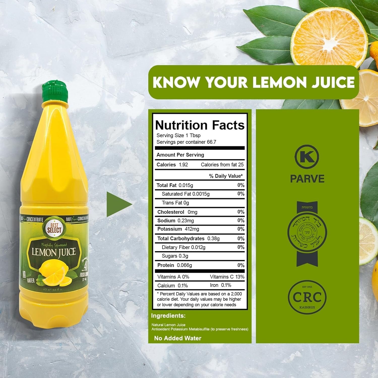 Versatile 33.8 Oz Bottles of 100% Lemon Juice - Ideal for Cooking & Beverages